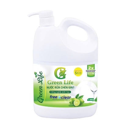 nước rửa chén sinh học Greenlife hương chanh 1,6L